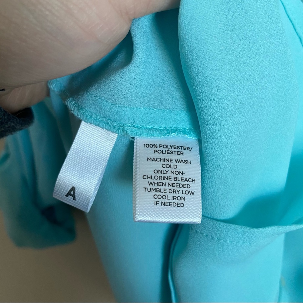 Loft Button Down Teal Blouse - Picture 6 of 7